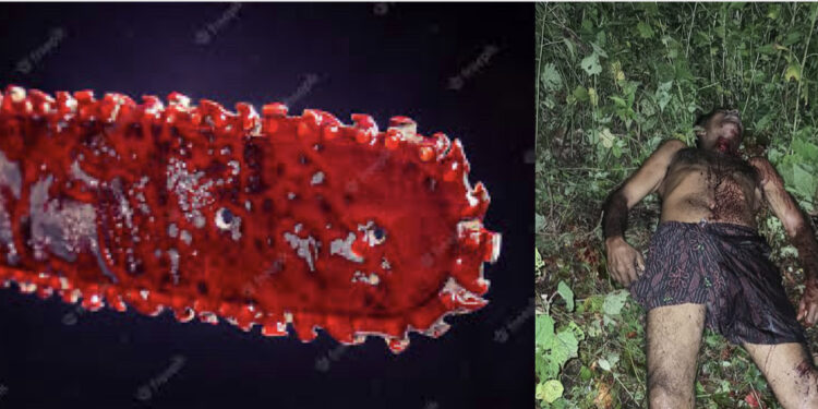 മരം മുറിക്കുന്ന യന്ത്രം കഴുത്തിൽ വെച്ച് മധ്യവയസ്കൻ ആത്മഹത്യ ചെയ്തു.