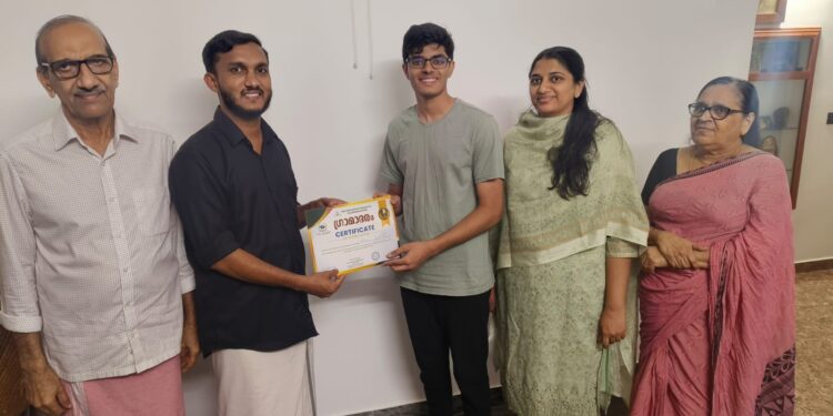 ‘നീറ്റായി നേടിയ ജയം’ഓൾ ഇന്ത്യ ഒന്നാം റാങ്കുകാരനെ വെള്ളമുണ്ട ഡിവിഷൻ ആദരിച്ചു