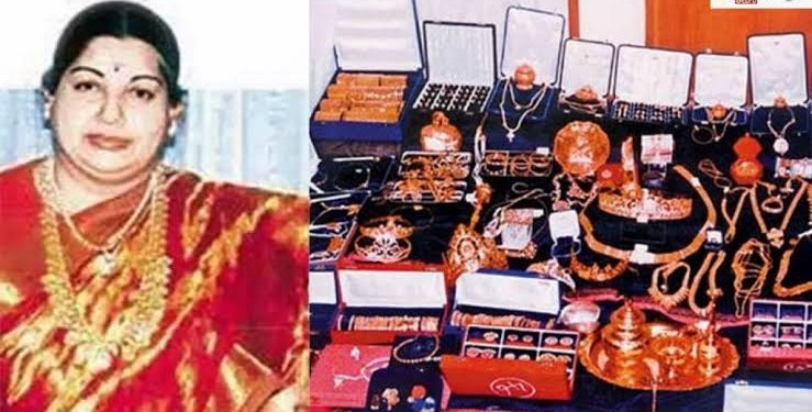 സ്വർണ കിരീടങ്ങളും സ്വർണ വാളും​ സ്വർണ അരപ്പട്ടയും; 11,344 സാരി, 250 ഷാൾ, 750 ജോടി ചെരിപ്പ്; ജയലളിതയുടെ സ്വത്തുക്കൾ തമിഴ്നാടിന് കൈമാറി